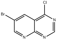6-ブロモ-4-クロロピリド[2,3-D]ピリミジン 化学構造式
