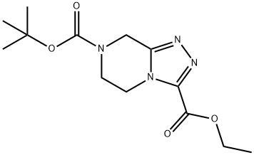 7-Boc-5,6,7,8-四氢-1,2,4-三唑并[4,5-a]吡嗪-3-甲酸乙酯, 1215852-11-1, 结构式