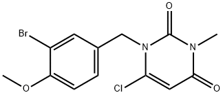 6-CHLORO-1-[(3-BROMO-4-METHOXYPHENYL)METHYL]-3-METHYL-2,4(1H,3H)-PYRIMIDINEDIONE Struktur