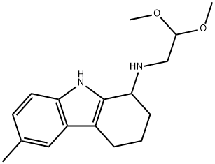 N-(2,2-ジメトキシエチル)-6-メチル-2,3,4,9-テトラヒドロ-1H-カルバゾール-1-アミン HYDROCHLORIDE 化学構造式