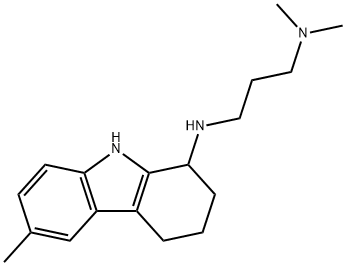 N,N-ジメチル-N'-(6-メチル-2,3,4,9-テトラヒドロ-1H-カルバゾール-1-イル)プロパン-1,3-ジアミン 化学構造式