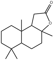 3a,4,5,5a,6,7,8,9,9a,9b-デカヒドロ-3a,6,6,9a-テトラメチルナフト[2,1-b]フラン-2(1H)-オン 化学構造式