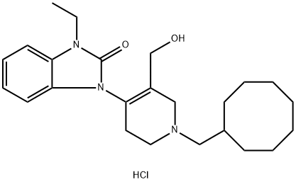 1-(1-(cyclooctylMethyl)-5-(hydroxyMethyl)-1,2,3,6-tetrahydropyridin-4-yl)-3-ethyl-1H-benzo[d]iMidazol-2(3H)-one hydrochloride Structure