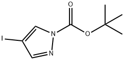 4-ヨード-1H-ピラゾール-1-カルボン酸T-ブチル 化学構造式