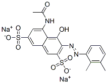 5-(アセチルアミノ)-3-[(ジメチルフェニル)アゾ]-4-ヒドロキシ-2,7-ナフタレンジスルホン酸ジナトリウム 化学構造式