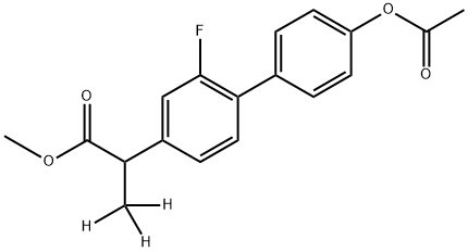 Methyl 2-(4’-Acetoxy-2-fluoro-biphenyl-4-yl)-propionate-d3, 1216901-55-1, 结构式