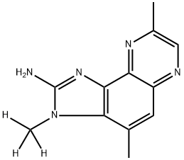 2-氨基-3,4,8-三甲基-3H-咪唑[4,5-F]喹喔啉-D3 结构式