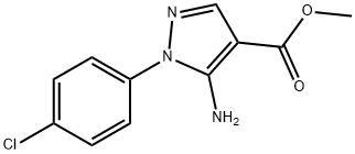 5-アミノ-1-(4-クロロフェニル)-1H-ピラゾール-4-カルボン酸メチル 化学構造式