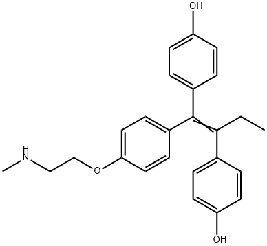 (E/Z)-4,4’-Dihydroxy-N-desmethyl Tamoxifen Structure