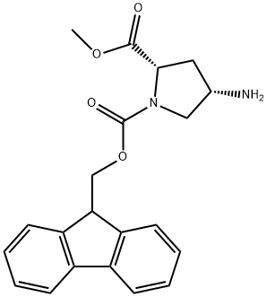 (2S,4S)-1-FMoc-4-aMino Pyrrolidine-2-carboxylic acid Methylester-HCl Structure