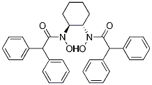 (1S,2S)-N,N'-ジヒドロキシ-N,N'-ビス(ジフェニルアセチル)シクロヘキサン-1,2-ジアミン 化学構造式