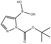 1-(T-BUTOXYCARBONYL)PYRAZOLE-5-BORONIC ACID, 1217500-54-3, 结构式