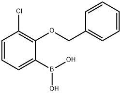 2-ベンジルオキシ-3-クロロフェニルボロン酸 化学構造式