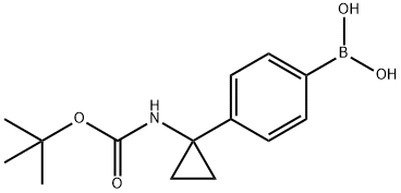 4-(1-(TERT-BUTOXYCARBONYLAMINO)CYCLOPROPYL)PHENYLBORONIC ACID, 1217500-58-7, 结构式