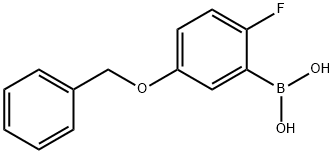 5-(ベンジルオキシ)-2-フルオロフェニルボロン酸 化学構造式
