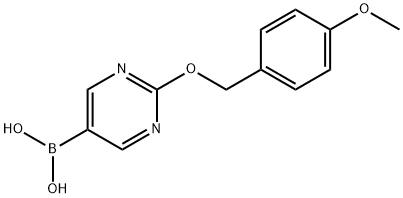 2-(4-メトキシベンジルオキシ)ピリミジン-5-ボロン酸 化学構造式