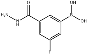 3-フルオロ-5-(ヒドラジンカルボニル)フェニルボロン酸 化学構造式