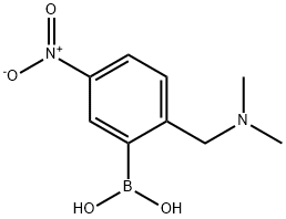 2-((ジメチルアミノ)メチル)-5-ニトロフェニルボロン酸 化学構造式