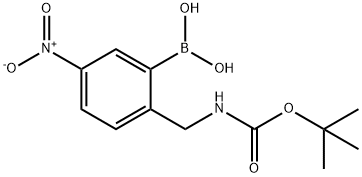 2-(BOC-AMinoMethyl)-5-nitrophenylboronic acid Structure