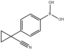 (4-(1-氰基环丙基)苯基)硼酸, 1217501-00-2, 结构式