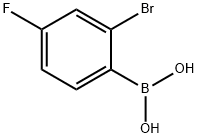 2-ブロモ-4-フルオロフェニルボロン酸 化学構造式