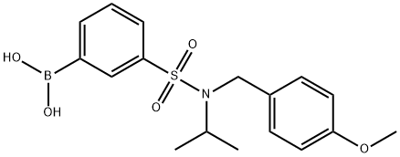 (3-(N-イソプロピル-N-(4-メトキシベンジル)スルファモイル)フェニル)ボロン酸 化学構造式