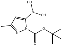 1-BOC-3-メチルピラゾール-5-ボロン酸 化学構造式