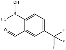 2-ホルミル-4-(トリフルオロメチル)フェニルボロン酸 化学構造式