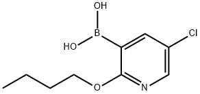 2-BUTOXY-5-CHLOROPYRIDINE-3-BORONIC ACID, 1217501-44-4, 结构式