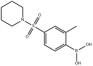 2-メチル-4-(ピペリジン-1-イルスルホニル)フェニルボロン酸 化学構造式