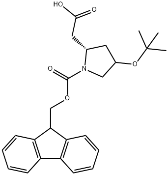 2-((2S,4R)-1-(((9H-フルオレン-9-イル)メトキシ)カルボニル)-4-((TERT-ブチルトキシカルボニル)オキシ)ピロリジン-2-イル)酢酸 price.