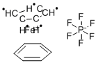 η-ベンゼン(η-シクロペンタジエニル)鉄(II)ヘキサフルオロホスファート 化学構造式
