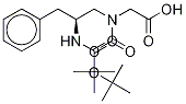 (2S)-N-(2-Boc-amino-3-phenyl-d5-propyl) Boc-glycine 化学構造式