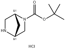 (1R,4R)-tert-butyl 2,5-diazabicyclo[2.2.1]heptane-2-carboxylate hydrochloride Structure