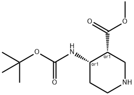 cis-4-Boc-aMino-piperidine-3-carboxylic acidMethyl ester Struktur