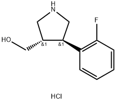 [(3S,4R)-4-(2-fluorophenyl)pyrrolidin-3-yl]methanol hydrochloride Structure