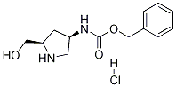 ((3R,5R)-5-(羟甲基)吡咯烷-3-基)氨基甲酸苄酯盐酸盐 结构式