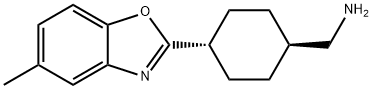 1-[TRANS-4-(5-メチル-1,3-ベンゾキサゾール-2-イル)シクロヘキシル]メタンアミン 化学構造式