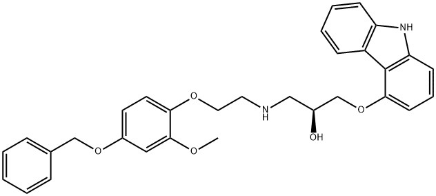 (S)-(-)-4'-BENZYLOXYPHENYL-CARVEDILOL 结构式