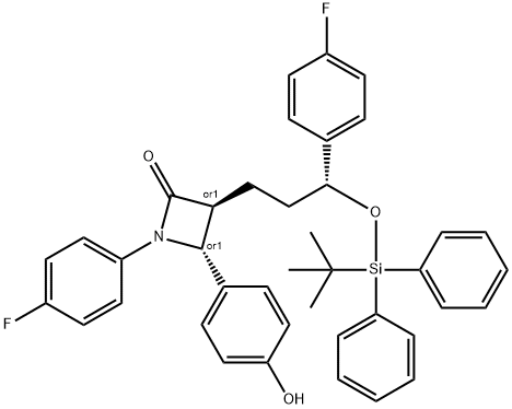 Ezetimibe Hydroxy tert-Butyldiphenylsilyl Ether, 1217748-67-8, 结构式