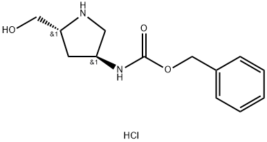 (2R,4S)-2-hydroxyMethyl-4-CBZ-aMino Pyrrolidine-HCl Structure