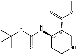 反式-4-BOC-氨基哌啶-3-甲酸甲酯, 1217774-23-6, 结构式