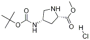 (2S,4S)-4-叔丁氧羰基氨基吡咯烷-2-甲酸甲酯盐酸盐 结构式