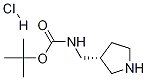 R-3-(BOC-AMINOMETHYL)-PYRROLIDINE-HCl 化学構造式