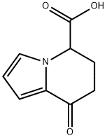8-オキソ-5,6,7,8-テトラヒドロインドリジン-5-カルボン酸 化学構造式