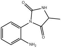 3-(2-アミノフェニル)-5-メチル-2,4-イミダゾリジンジオン 化学構造式