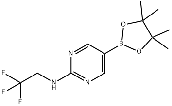 5-(4,4,5,5-Tetramethyl-1,3,2-dioxaborolan-2-yl)-N-(2,2,2-trifluoroethyl)pyrimidin-2-amine Structure