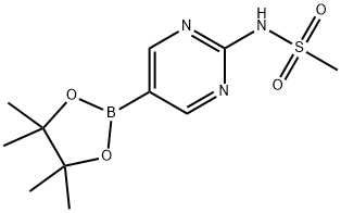 N-(5-(4,4,5,5-テトラメチル-1,3,2-ジオキサボロラン-2-イル)ピリミジン-2-イル)メタンスルホンアミド 化学構造式