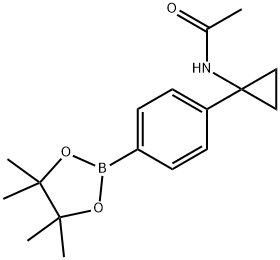 N-(1-(4-(4,4,5,5-Tetramethyl-1,3,2-dioxaborolan-2-yl)phenyl)cyclopropyl)acetamide Struktur