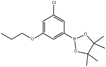 3-CHLORO-5-PROPOXYPHENYLBORONIC ACID, PINACOL ESTER, 1218789-41-3, 结构式